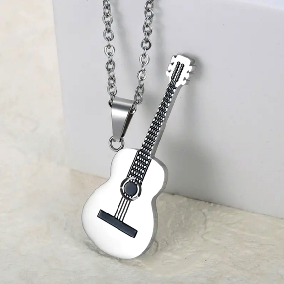 Calling All Rock 🤘 Stars ⭐⭐ Guitar 🎸 Pendant Fashion Necklace Unisex 🚻 🎁 - Picture 4 of 4